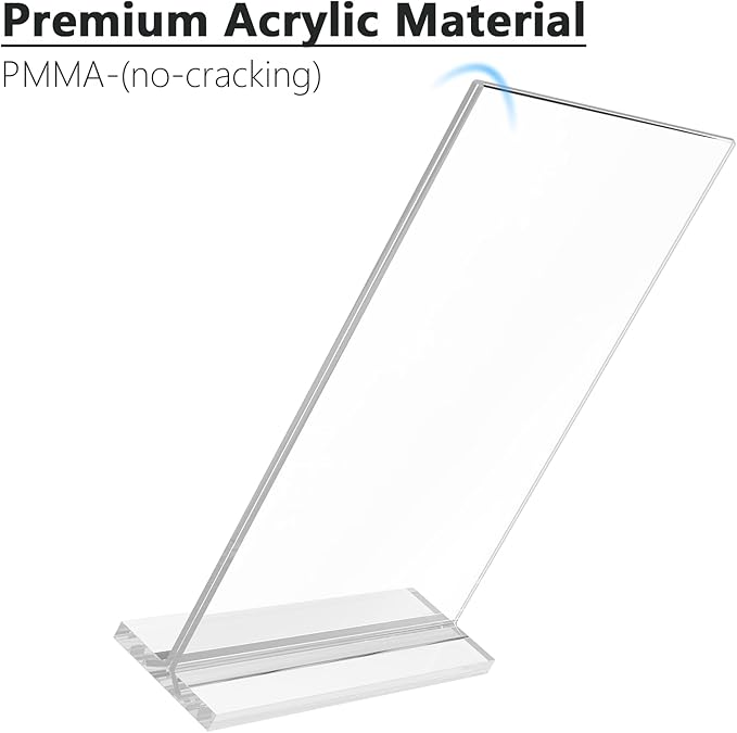 MaxGear 8.5 X 11 Acrylic Sign Holder, 18 Pack Clear Display Stand, Double Sided Paper Holder Acrylic Stand, Plastic Menu Holder Flyer Holder Table Stand for Stores, Restaurants, Hotels, Office