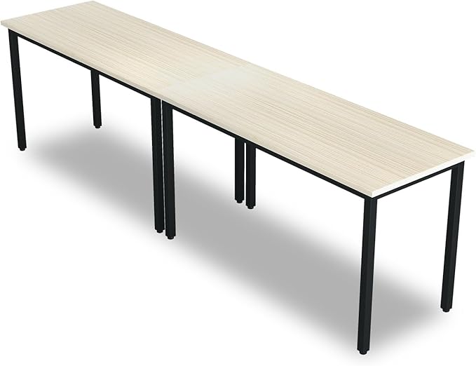 Bonzy Home Conference Tables 9ft Office Computer Desk for Meeting Room Study Writing Printer Podcast Table for 4-8 People Rustic Natural 2PCS 110.2"x23.6"x29.5"