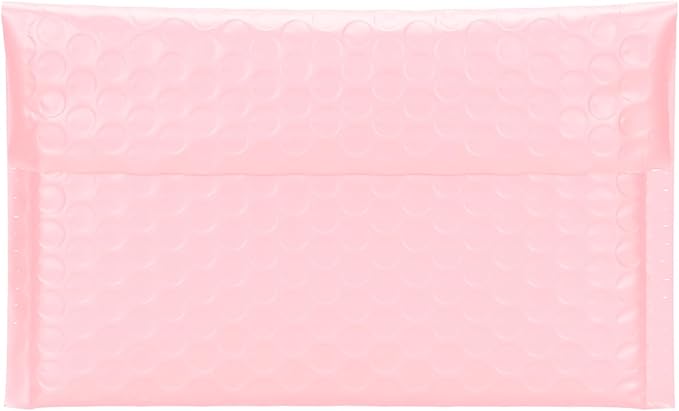Light Pink Side-Loading Bubble Mailers 8 x 5 Inches,Self-Seal Padded Mailing Envelopes, Pack of 27