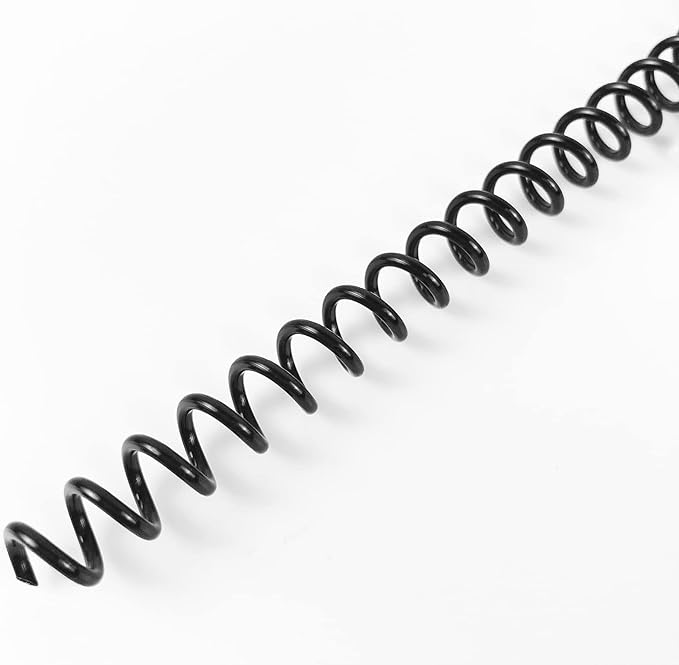 Binditek 100 Pack Plastic Spiral Binding Coils, 6mm(1/4"), 30 Sheet Capacity, 4:1 Pitch, Black, 48Loops, for Letter Size, for Students and Coworkers