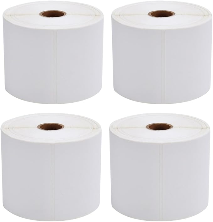 MFLABEL® 4 Rolls of 450 Direct Thermal Shipping Labels 4x6 for Zebra 2844 Zp-450 Zp-500 Zp-505