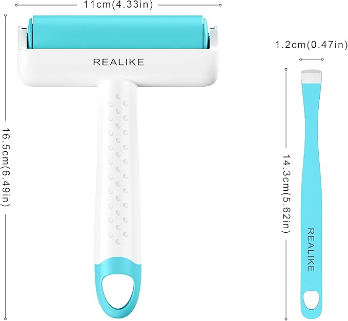 REALIKE Brayer Roller & Mat Tweezers Remover Set Craft Stamping Brayer Tools for Cricut/Silhouette/Brother Crafting Printmaking