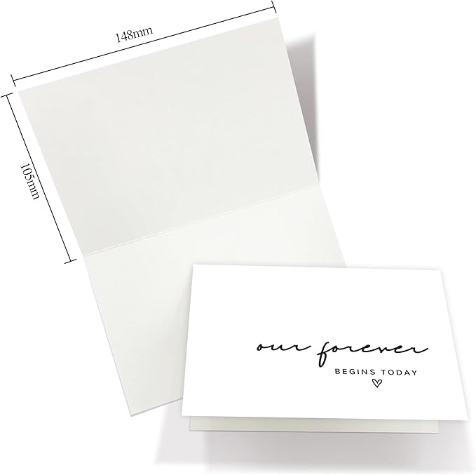 Set of 2 Funny Wedding Gift Cards, To My Groom Bride On Our Wedding Day Card, Wedding Day Vows Card for Our Forever Begins Today. （Our Forever）