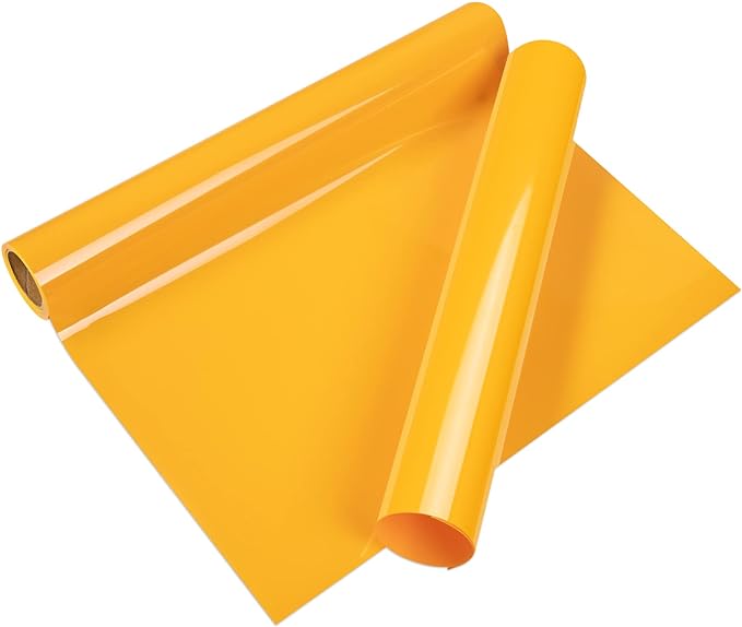 VINYL FROG Heat Transfer Vinyl Roll HTV Vinyl - 12"x5ft Yellow Iron on Vinyl for T-Shirts, Heat Press Vinyl for DIY Craft Designs (Yellow)