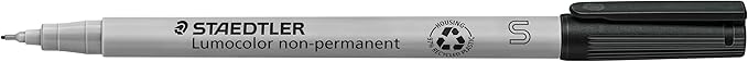 Staetdler Lumograph Non-Permanent Wet Erase Marker Pen, Low Odor Colored Markers, 8 Pack Assorted Colors, 311-WP8