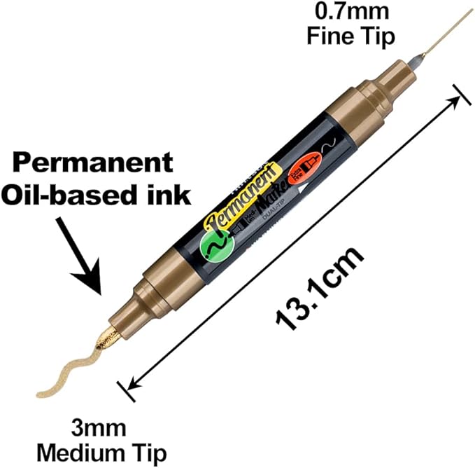 TRANSON 4 Colors Dual-tip Permanent Paint Markers Oil Based Waterproof