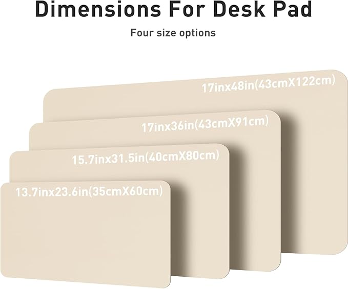 Aothia Leather Desk Pad Protector, Office Mat, Large Mouse Pad, Non-Slip PU Leather Blotter, Laptop Desk Pad, Waterproof Writing Pad for Office and Home (Beige, 31.5" x 15.7")