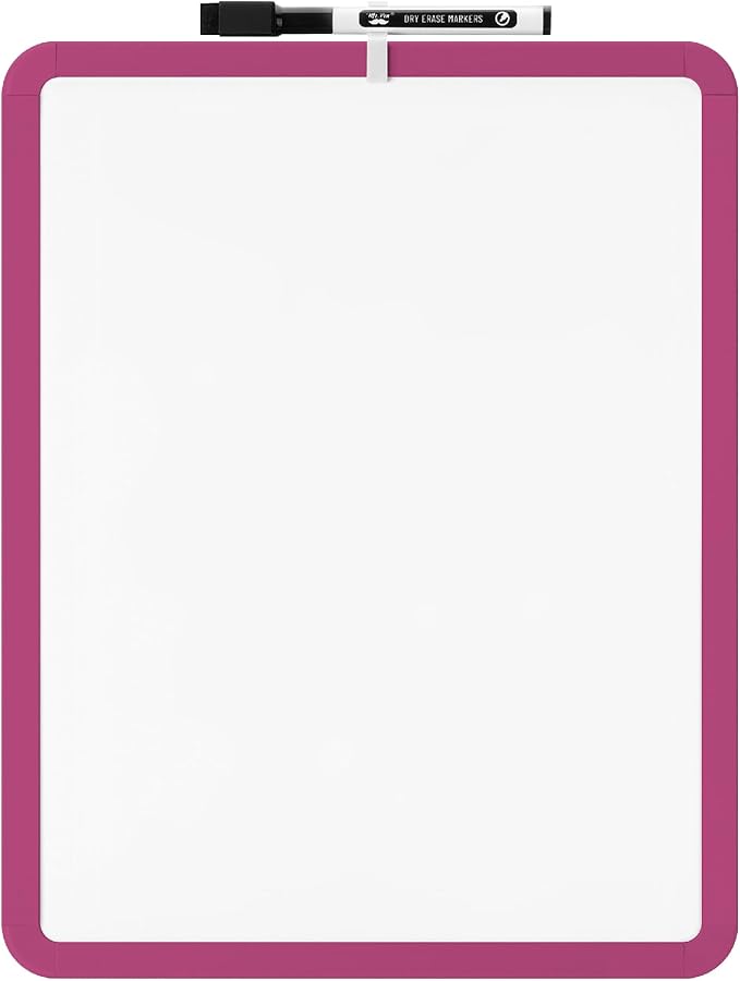 Mr. Pen- Dry Erase Board, 14” x 11” with a Black Dry Erase Marker, Magenta Frame, Small White Board, White Board for Kids, White Board for Students, Small Dry Erase Board, Mini White Board