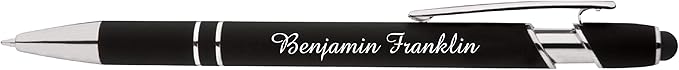 Up to 500 Pcs Custom Pens Bulk | Rainbow of Colors | Soft-Touch Metal Black Ink Personalized with Name or Message (Black, 200 pcs)