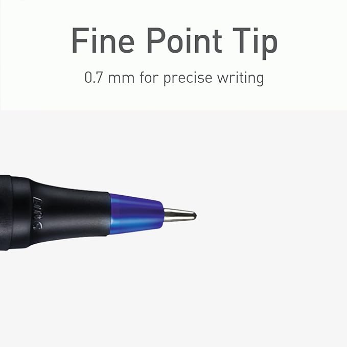 Pentonic Ballpoint Pens, 25 Count, Black, Red & Blue Colored Ink, 0.7 mm Fine Point, Smooth Writing For Journaling & Note Taking (PEN12126)