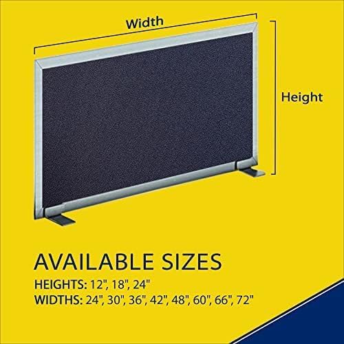 OBEX Acoustical Free Standing Privacy Screen, Cubicle Accessories Desk Privacy Panel, Desk Dividers for Office, Office Furniture Partitions Portable Sound Proof Dividers, 18" x 60", Slate