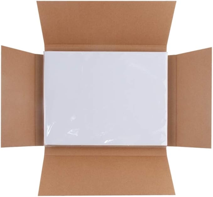 L LIKED 8.5" x 11" Printable White Sticker Paper Full Sheet Label, Matte, for Laser & Inkjet Printers (100 Sheets)
