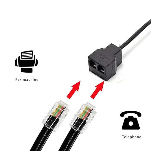 Phone Line Splitter,Telephone Splitter,with RJ11 6P4C Plugs,Suitable for Telephone,Fax Machine (10)