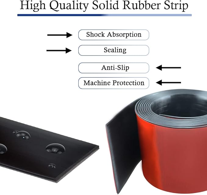 Neoprene Rubber Strips Self Adhesive Solid Rubber Sheets, Rolls & Strips for DIY Gaskets Crafts Pads Seals Warehouse Flooring Rubber Strip with Adhesive Backing (4” Wide x 1/16" Thick x 10' Long)