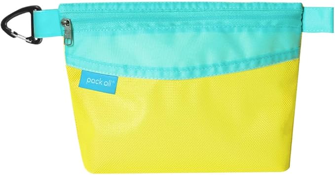 pack all Water-resistant Material Zipper Pouch, Mesh Zipper Bag for Storage, Travel, Office (Small, Yellow)