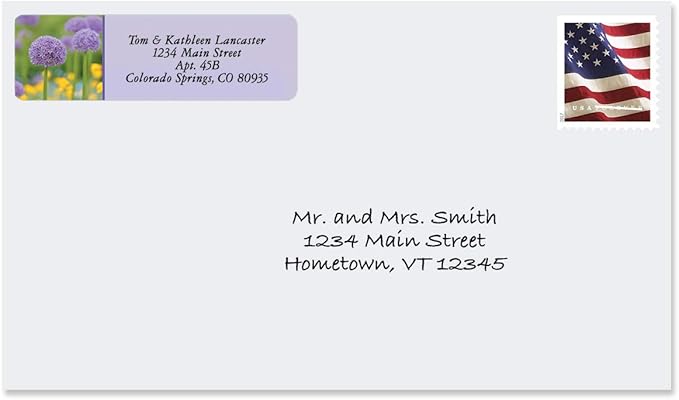 Colorful Images Floral Fantasy Rolled Personalized Return Address Mailing Labels with Dispenser, Customize with Name & Shipping Address, 250 ¾” x 2½” Self Adhesive, Easy Peel Label Roll