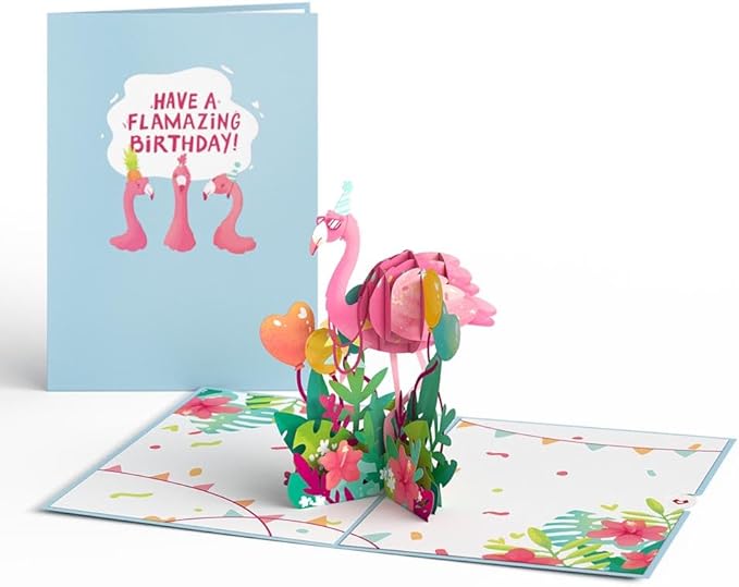 Lovepop Birthday Pop-Up Card for Her, Him, Men, Women - 3D Animal Greeting Cards - Flamazing Birthday - 5" x 7" - Blank Notecard & Envelope Included