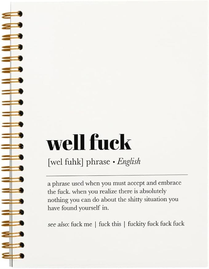 Tizzer Funny Well F Definition Lined Hardcover College Ruled Spiral Notebook Journal for Work Notes Journaling 5.5×8.3 Inch,Sympathy Gifts for Bad Day,Loss Job,Pet Loss,Breakups,Condolence