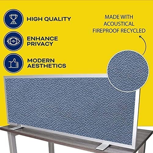 OBEX Acoustical Free Standing Privacy Screen, Cubicle Accessories Desk Privacy Panel, Desk Dividers for Office, Office Furniture Partitions Portable Sound Proof Dividers, 18" x 72", Twilight