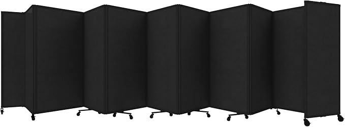 Versare Room Divider 360 Portable Wall Partition | Folding Panels | Large Freestanding Divider | Locking Wheels | Temporary Room Separator
