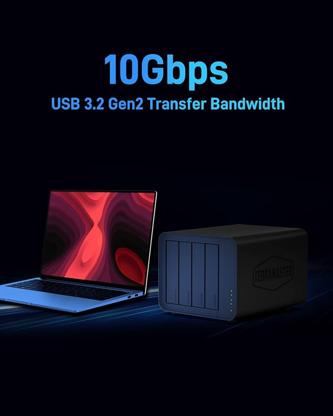 TERRAMASTER D8 Hybrid HDD NVMe Enclosure USB 3.2 Gen 2 10Gbps Type C 8Bay USB Storage (Diskless)