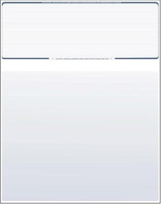 Compuchecks Check on Top Blank Check Paper - 100 Pack, Quick-Books & Laser Printer Compatible - Security Business Checks with Voucher - 8.5" x 11" Steel Blue Pinstripe