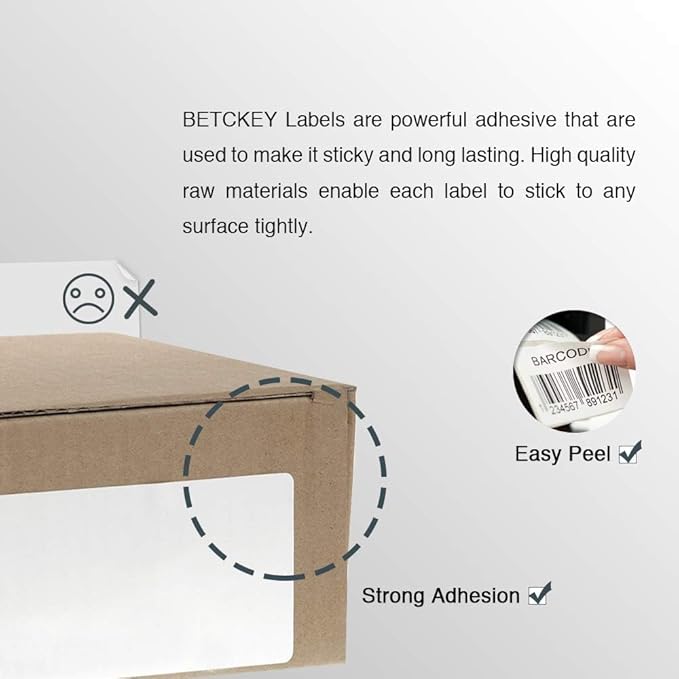 BETCKEY - Compatible DYMO 1744907 (4" x 6") Shipping Labels, Perforated, Compatible with DYMO Labelwriter 4XL Rollo & Zebra Desktop Printers, NOT Fit 5XL [2 Rolls/440 Labels]