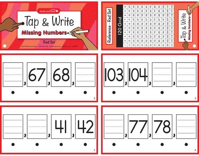 Really Good Stuff Tap and Write Missing Numbers - 123 Cards