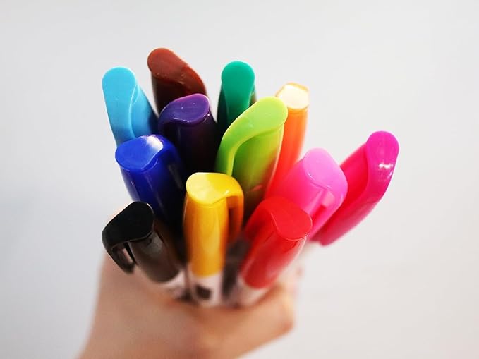 S & E TEACHER'S EDITION 24 Pcs Dry Erase Markers, 12 Assorted Colors with Low-Odor Ink, Fine Tips Whiteboard Markers, for School, Office, Home