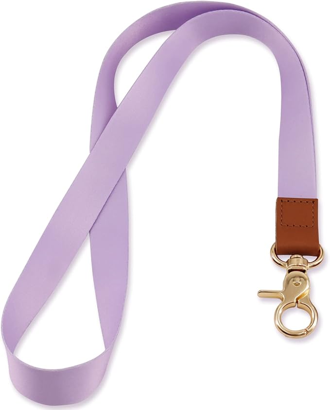 Lanyard, Long Neck Lanyard Key Lanyard, Id Badge Lanyard for Women and Men, Cute Cool Lanyard Strap for Car Keys, Card Holder, Whistle, Keychain, Wallet(Light Purple)