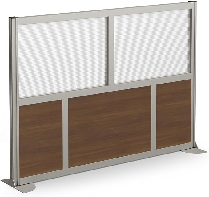 NBF Office Partitions - Cubicle Privacy Panel Wall Divider - Modern Room Separator with Quick Assembly - Indoor Laminate Free Standing Portable Room Divider Panel - 52" H x 73" W (Warm Ash)