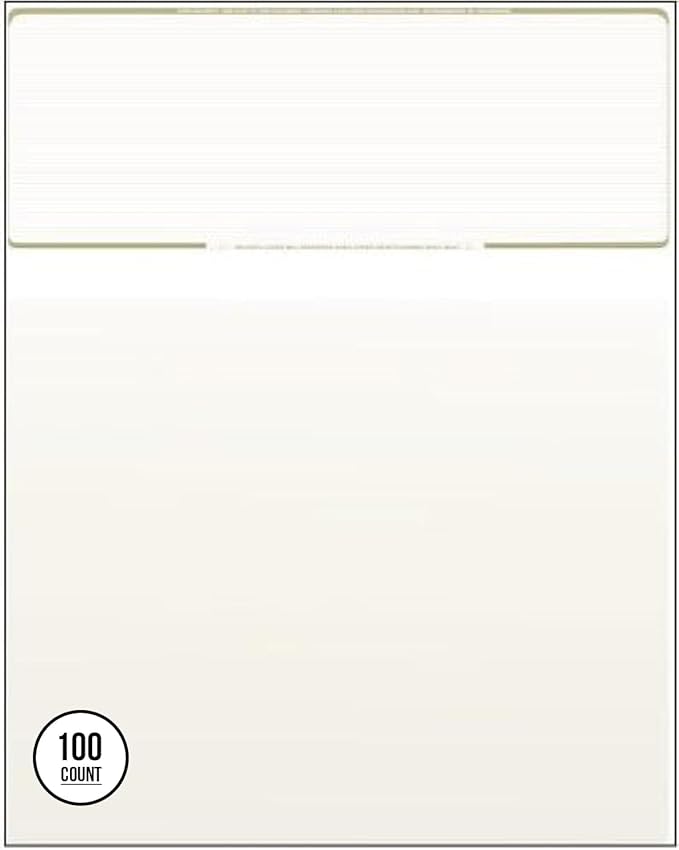 Compuchecks Top Blank Check Paper - 100 Pack, Quick-Books & Laser Printer Compatible - Security Business Checks with Voucher - 8.5" x 11" Gold Pinstripe