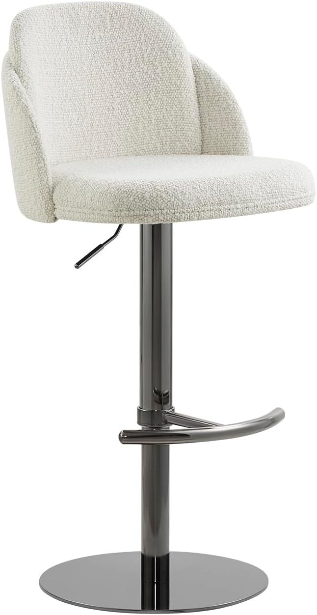 CHITA Adjustable Bar Stools Set of 3, Swivel Counter Height Stools with Stainless Steel Base for Bar, Kitchen Island, Dining Room, Sleek Black