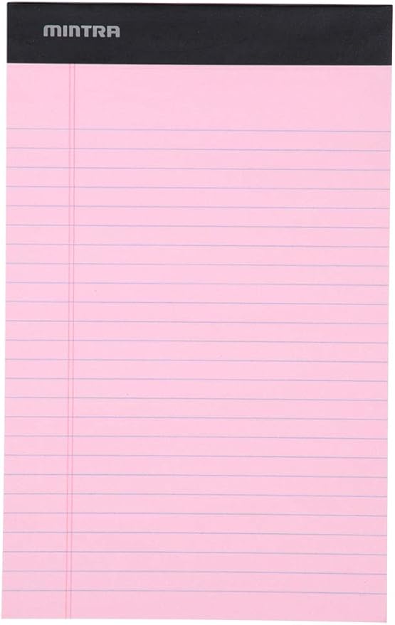 Mintra Office Legal Pads, ((Basic 6pk - (Pastel Set #2), 5in x 8in, Narrow Ruled))
