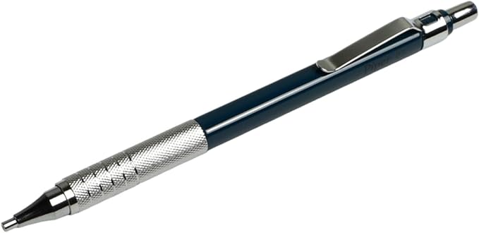 PIPER Quadrata Metal Mechanical Pencil 0.7mm with Erasers and HB #2 Lead Refills for Art, Sketching, Writing, Drafting (BluVerde)