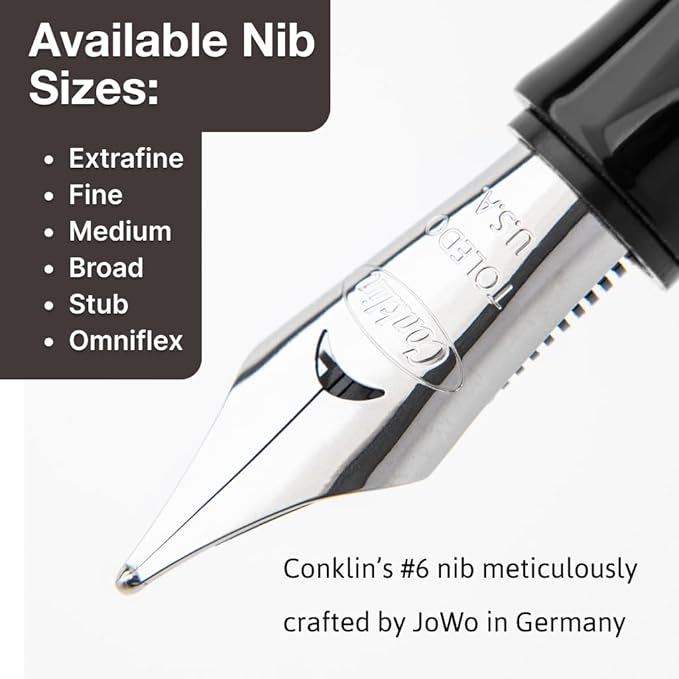 Conklin Duragraph Fountain Pen Cracked Ice - Extra Fine Nib, Precision Writing Instrument with Unique Design