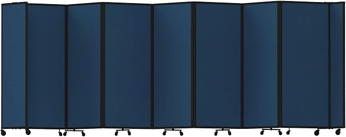 Versare Room Divider 360 Portable Wall Partition | Folding Panels | Large Freestanding Divider | Locking Wheels | Temporary Room Separator