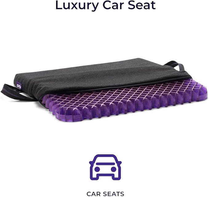 Purple Simply Seat Cushion | Pressure Reducing Grid Designed for Ultimate Comfort | Designed for Cars and Travel | Made in The USA