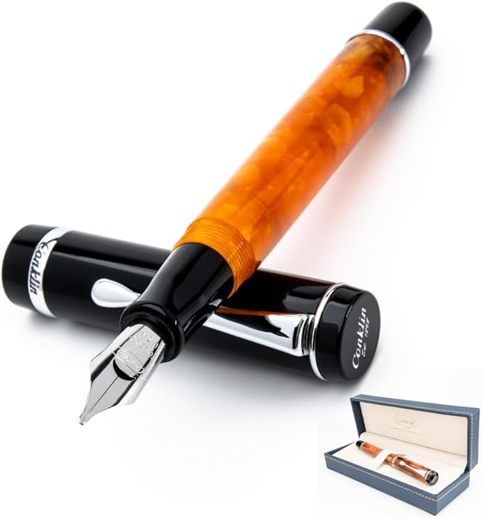 Conklin Duragraph Fountain Pen Orange Nights - Fine Nib, Luxury Writing Instrument with Vibrant Orange Finish