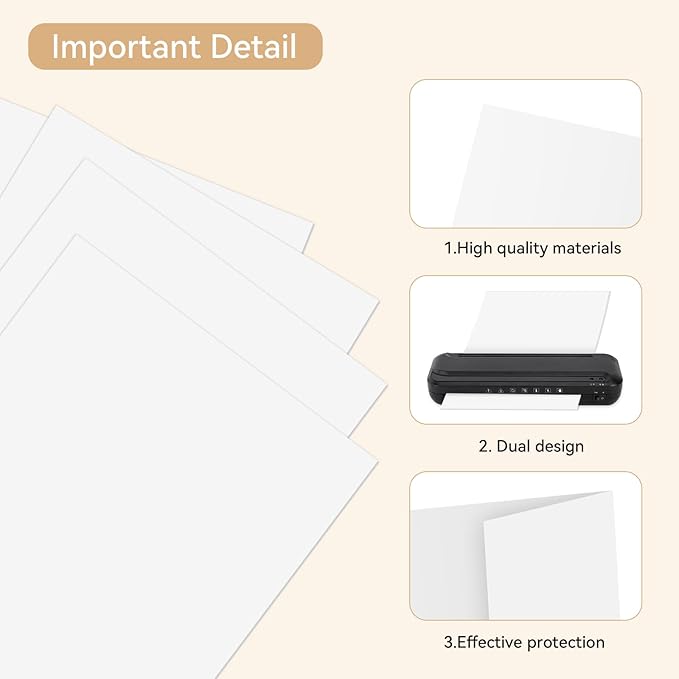 5 Pack Letter Size Laminator Carrier Sleeve 8.5 x11 Thermal Laminating Carriers Laminate Sheets Carrier Protection Thermal Laminating Pouches for Office and School Laminator Pouch Supplies