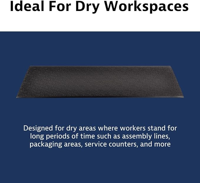 Notrax 411 Sof-Tred™ 2' x 3' x 9/16" Anti Fatigue Mat, Enhanced Slip Resistance with Beveled Edges and Pebbled Surface, Ideal for Industrial and Commercial Workplaces, Black, 411S0423BL