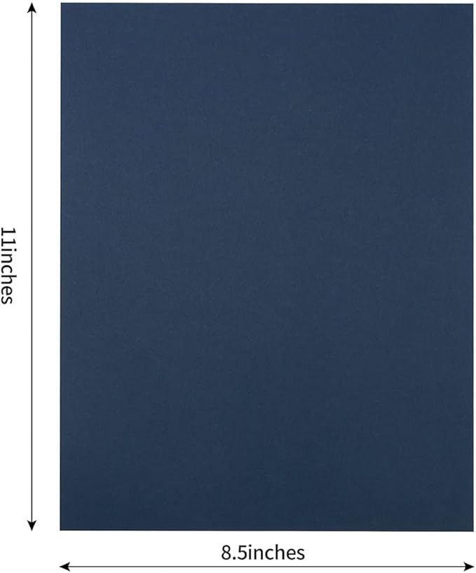 Wishop 20 Sheets Colored Thick Paper Cardstock Blank for DIY Crafts Cards Making, Invitations, Scrapbook Supplies (Navy Blue, 8.5 x 11 inches)