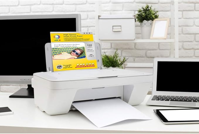 MR.R Single Side High Glossy Inkjet Photo Paper Letter Size 8.5"x11" with 100 sheets per pack 135gsm 35LB