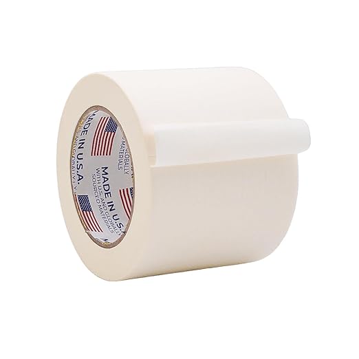 WOD MT5 Utility Grade Masking Tape, 3 inch x 60 yds. for Home or Office air-Dry Painting, Labeling, & Packing. Leaves no Residue