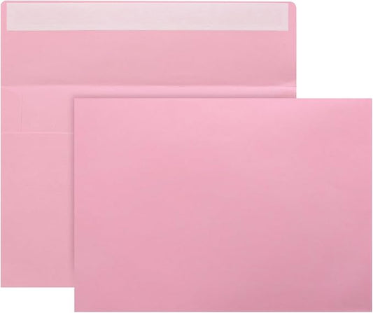 50 Packs A7 Envelopes,5x7 Envelopes for Invitations,Printable invitation envelope,Photos, postcards, greeting cards, mailings, Wedding Self-sealing (pink), Pink,White, ‎‎mf003