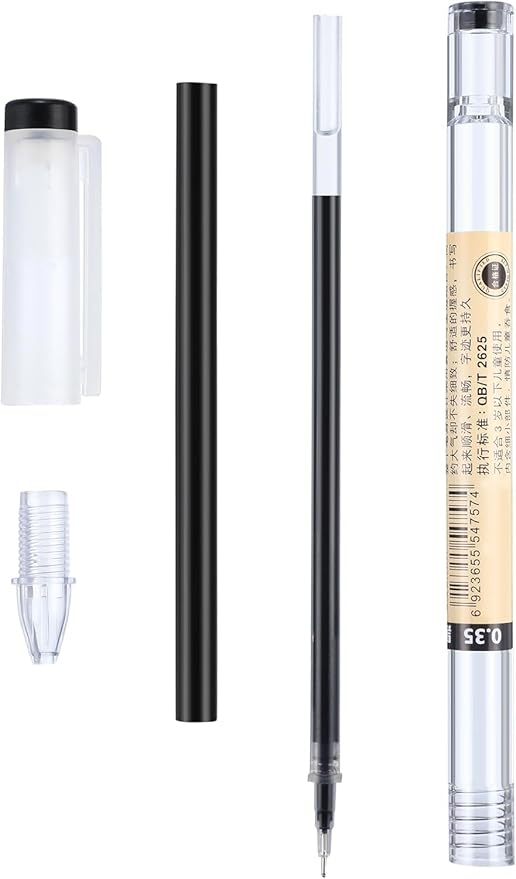 Gel Ink Pen Japanese Style Liquid Ink Rollerball Pens Quick Drying 0.35mm Ultra Fine Point Ballpoint Maker Pen Premium for Office School Stationery Supply,12 Pcs, Black