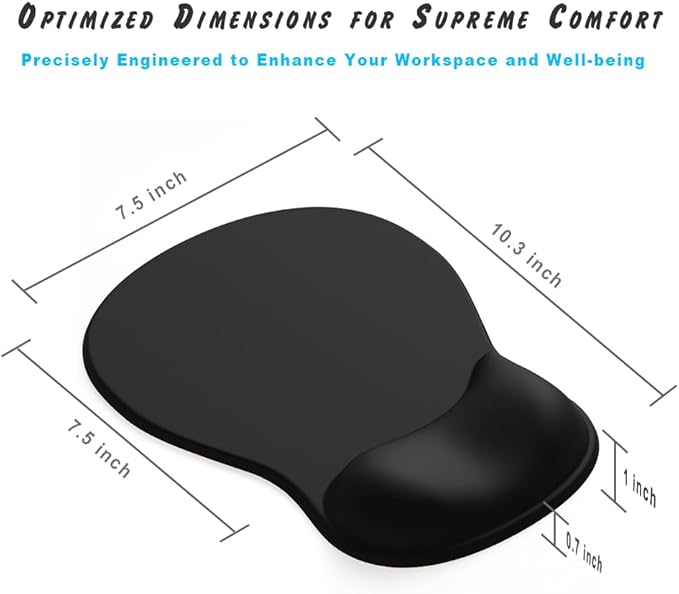 ErgoComfort Gel Wrist Rest Mouse Pad-Ergonomic Office Mousepad with Wrist Support-Non-Slip, Design Desk Accessories Mat for Home&Game Decor (08Elegant Floral)