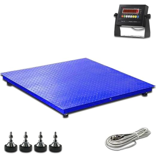 Liberty LS-800-3x3 NTEP Certified (Legal for Trade) Heavy Duty Industrial Floor Scale | 36" x 36" | Capacity of 2,500 lbs x 0.5 lb Blue