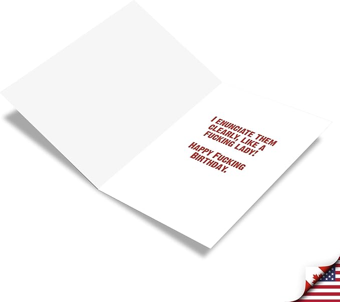 NobleWorks - 1 Funny Happy Birthday Greeting Card - Retro Woman Humor, Notecard Talk Bubbles - Mind Your Language C3229BDG