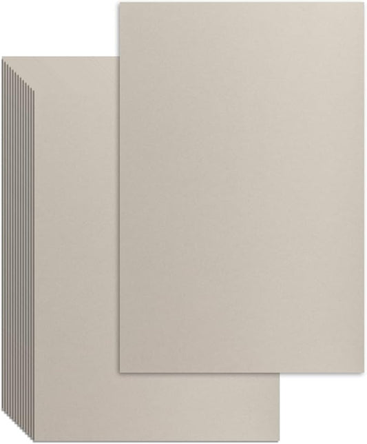 25 Pcs Book Board, Binder Board, Cover Board, Heavy Duty Chipboard for Book Binding, DIY Cardboard (Gray, 11 x 14 Inch 80PT)